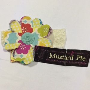 NWT Mustard Pie Fruity Linen Lella Flower Headband